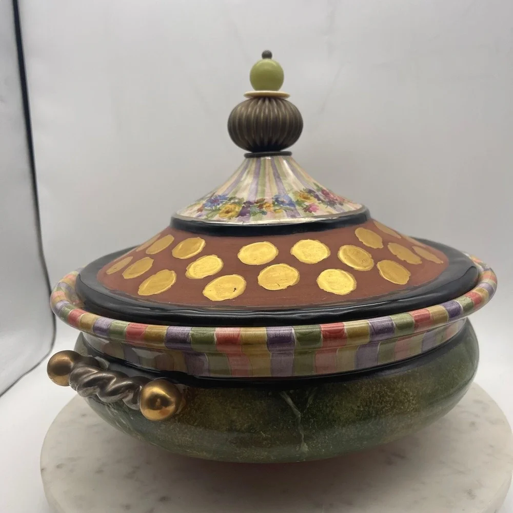 Rare! Mackenzie-Childs Piece De Resistance Lidded‎ Tureen Wonderful Condition - Picture 7 of 13